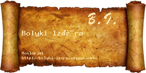 Bolyki Izóra névjegykártya